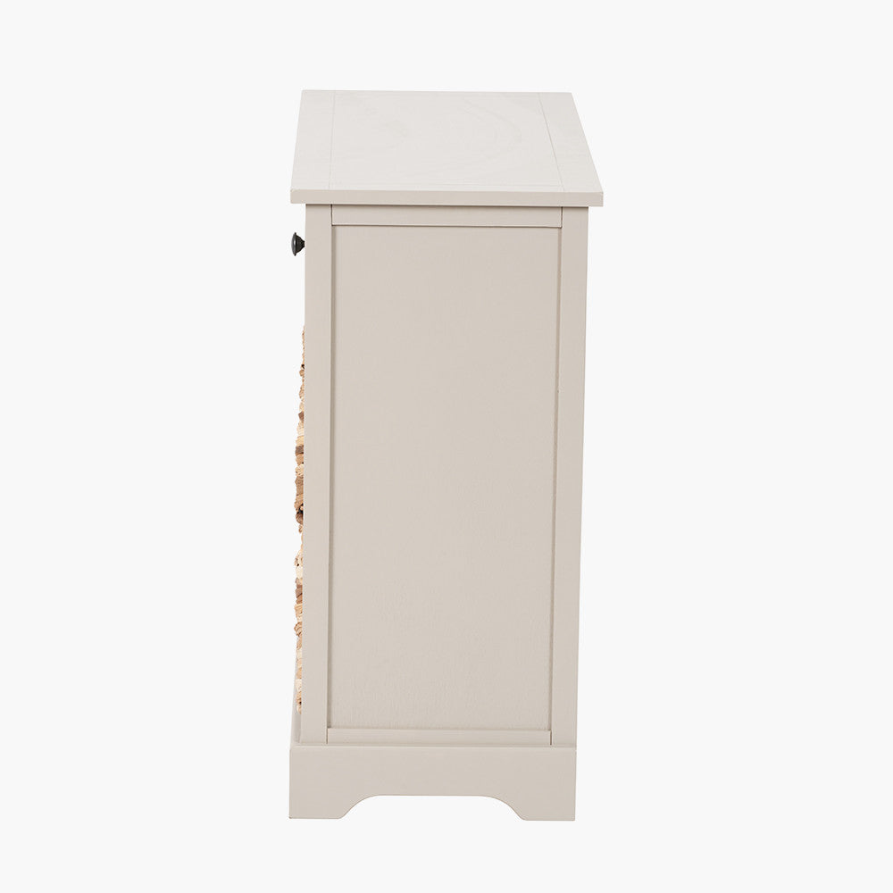 Devonshire Putty Grey Pine Wood with 4 Baskets Sideboard